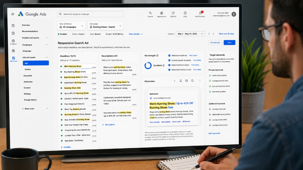 Google Ads Optimization: Include Keywords in Ad Copy