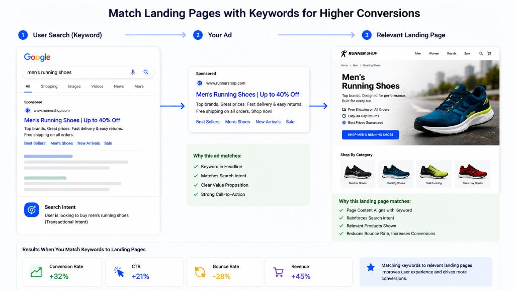 Google Ads Optimization: Match Landing Pages to Keywords