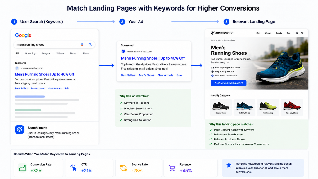 Google Ads Optimization: Match Landing Pages to Keywords