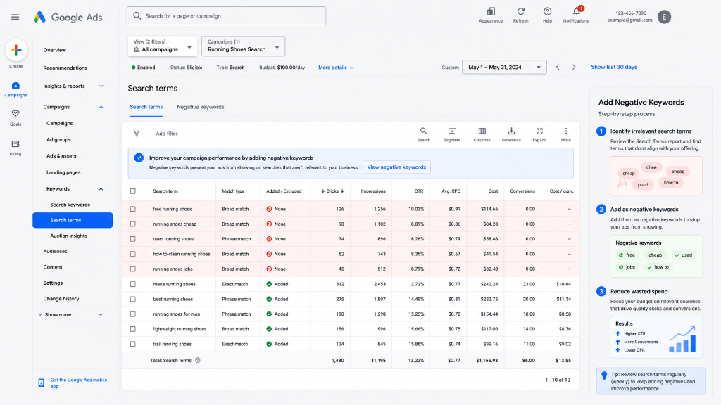 Google Ads Optimization: Add Negative Keywords to Reduce Waste