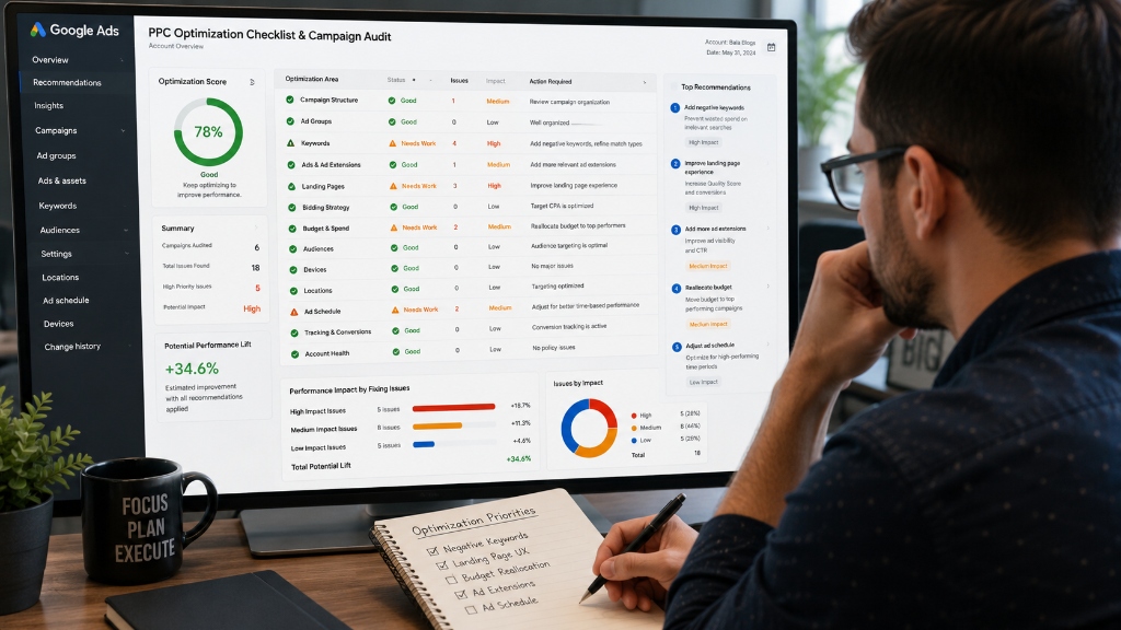 Google Ads Optimization Checklist and Campaign Audit Summary
