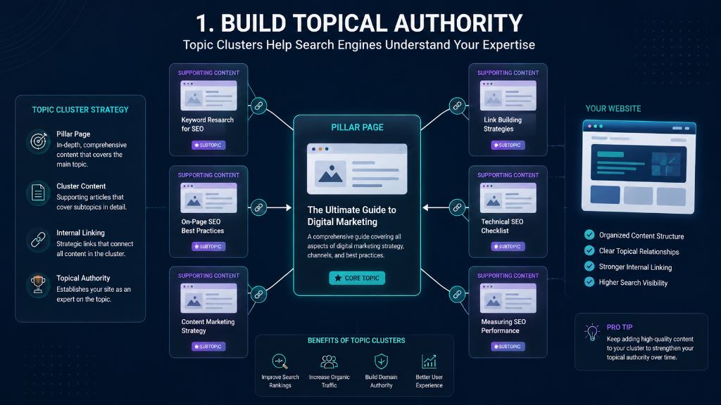 Build Topical Authority: Topic Cluster Strategy for AI Search Optimization